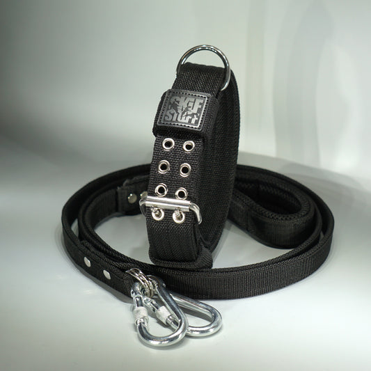Black CLASSIC set - Collar 4cm + Leash