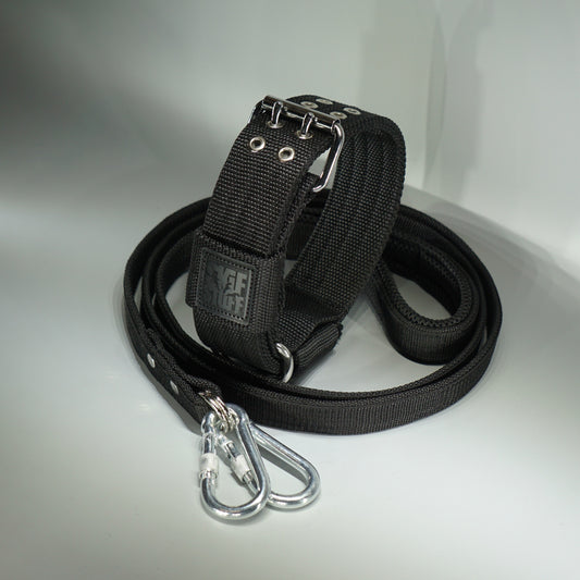 Black STRONG set - 5cm Collar + Leash